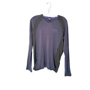 Gore Blue Gray Long Sleeve Athletic Athleisure Running Wear‎ Shirt Size Medium